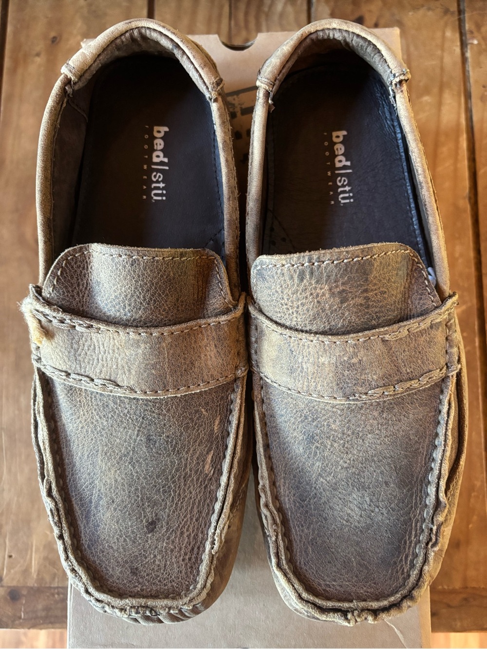 BedStu Bed Stu Keeper men’s loafer distressed tan Greenland 10 year wash 8